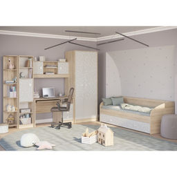 Кровать односпальная с двумя ящиками МИККИ 800х2000 Дуб Ривьера/ Пастельный Зеленый - Simaland фото 4