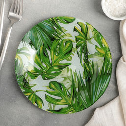 Тарелка стеклянная десертная Доляна Монстера, d=20 см