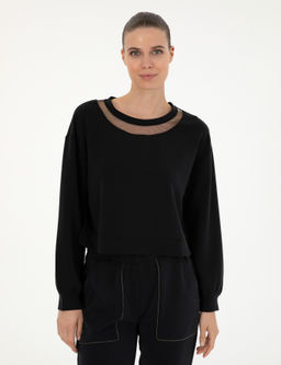 Siyah Crop Top Sweatshirt