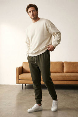 Haki Basic Regular/Normal Kesim Lastik Pa_a Jogger E_ofman Alt_ TMNSS20EA0053 - Trendyolmilla фото 2