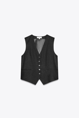 LINEN BLEND TAILORED WAISTCOAT - Zara фото 9