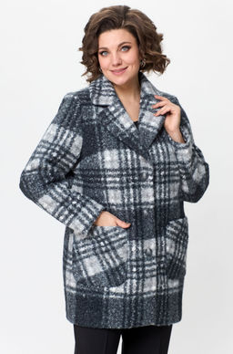 Пальто БелЭльСтиль 825 клетка фото 2