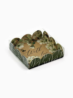 Цена за 5 шт. Коробка для печенья, кондитерская упаковка с пластиковой крышкой, «Пчёлка», 10.5×10.5×3 см