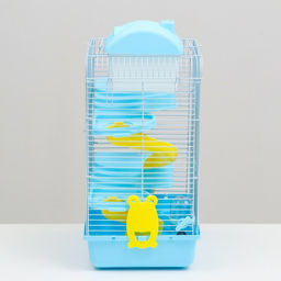 Клетка для мелких грызунов Пижон, с наполнением, 27 х 21 х 45 см, голубая  фото 3