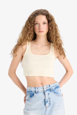Fitted Kare Yaka Fitilli Ka_korse Crop Atlet - Defacto фото 3