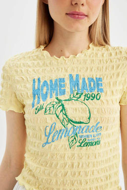 Классная футболка с короткими рукавами и круглым вырезом с принтом - Defacto фото 7