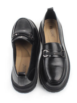 03-PDEB91-3 BLACK Лоферы женские (натуральная кожа)