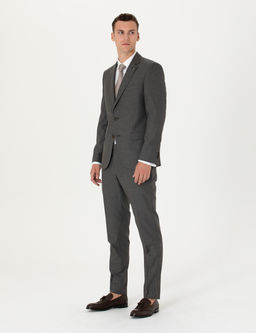 Kahverengi _izgili Ex.Slim Fit Tak_m Elbise