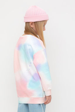 КР 302671/разноцветный спрей джемпер (свитшот) для дев