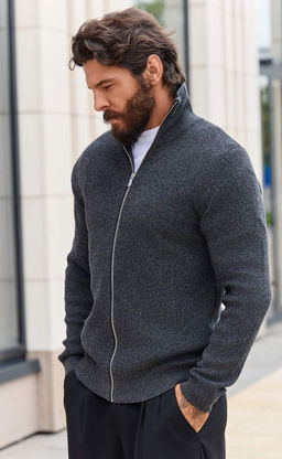 Кардиган F511-1551 d.grey melange