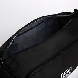 Сумка молодёжная на молнии, 35×13×15 см, чёрная