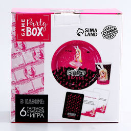 Посуда одноразовая бумажная для праздника «Супер девичник», 6 тарелок, 6 стаканов, игра