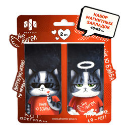 Набор закладок магнитных для книг арт. 63658 / 100 АНИМЕ КОТ