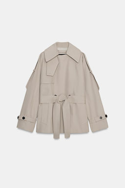 TRENCH OVERSIZE WATER REPELLENT ZW COLLECTION / Gris claro - Zara фото 8
