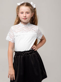 Джемпер для девочки 61359/1 Белый* 350 Lets go