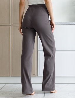 VILATTE / Прямые брюки из фактурного трикотажа в рубчик  фото 3