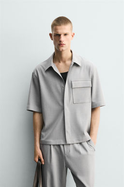 SOBRECAMISA RELAXED FIT BOLSILLO / Gris - Zara фото 2