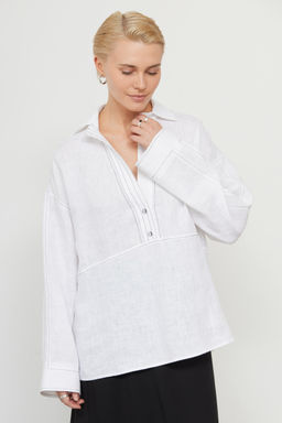 Рубашка oversize изо льна GRIOL  фото 6