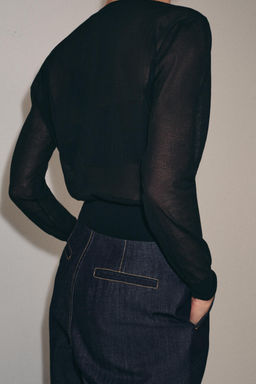 CHAQUETA PUNTO SEMITRANSPARENTE / Negro - Zara фото 3