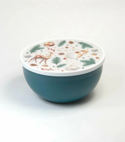 Миска 3л с крышкой с декором НГ - Полимербыт фото 2