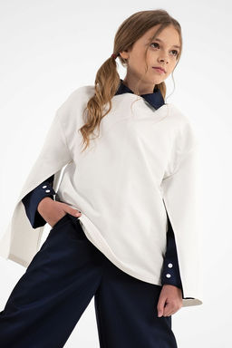 Молочный школьный лонгслив Mooriposh, модель 1605