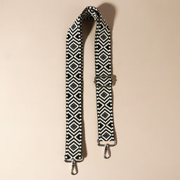Ручка для сумки «Орнамент», стропа, 135±3×3.8 см, чёрная, белая