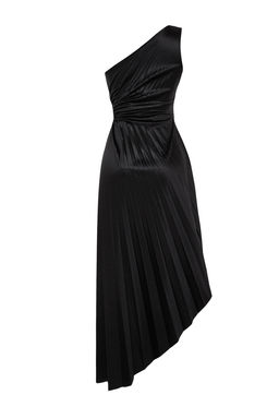 TRENDYOLMILLA Ac?k Yesil Asimetrik Pilise Detayl? Orme Saten S?k Abiye Elbise TPRSS23EL00557