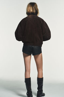 100% SUEDE BOMBER JACKET - Zara фото 4