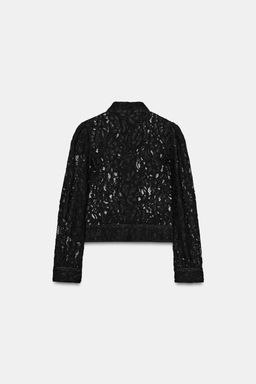 BLAZER ENCAJE ZW COLLECTION / Negro - Zara фото 4