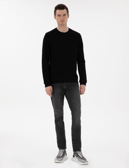 Siyah Regular Fit Sweatshirt - Pierre cardin фото 4