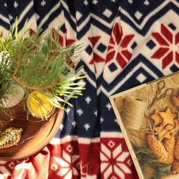 Плед флисовый новогодний Экономь и Я. Олени, 150?130 см