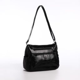 Сумка женская на одно плечо, на молнии, цвет чёрный - Simaland фото 3