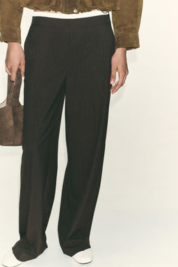 STRAIGHT-LEG TROUSERS WITH DOUBLE WAIST - Zara фото 8