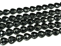 Бусины для рукоделия из оникса черного сердце гр.20*20мм, 38см, 20 бусин Радуга камня