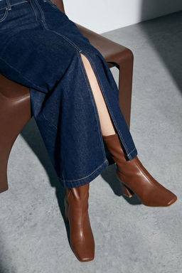 Taba Strec Fermuarl? Kad?n 7 cm Blok Topuklu Bot TAKAW26BO00002