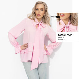 Блуза свободного кроя, Стильный нюанс (розовая) - Charutti фото 13