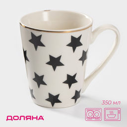 Кружка Доляна «Звёзды», 350 мл, фарфор, белая