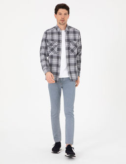 Lacivert Klasik Yaka _ift Cepli Regular Fit G_mlek Ceket