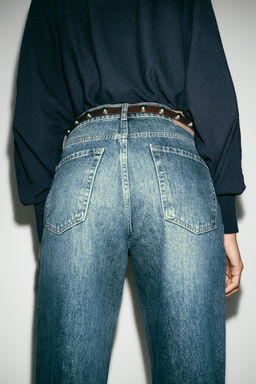 JEANS Z1975 STRAIGHT TAPERED TIRO ALTO CINTUR?N / Azul claro - Zara фото 18