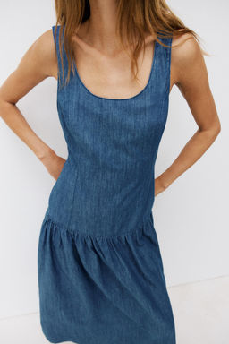 VESTIDO MIDI FALDA CAPA / Azul - Zara фото 6