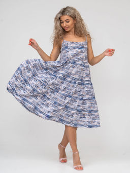 Сарафан женский, цвет синий белый бежевый