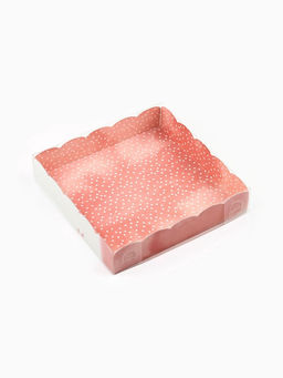 Цена за 5 шт. Коробка для печенья, кондитерская упаковка с пластиковой крышкой, Happy time, 15×15×3 см