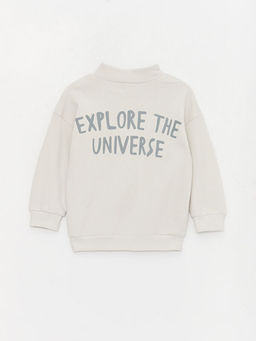 Dik Yaka Uzun Kollu Bask?l? Erkek Bebek Sweatshirt ve E?ofman Alt 2li Tak?m - Waikiki фото 3