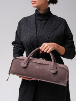 Замшевая сумка багет Doxie DBR 31157 темно-серый