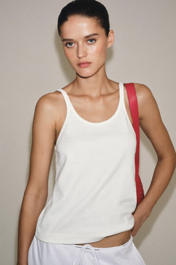 TOP TIRANTES INTERLOCK / Blanco roto