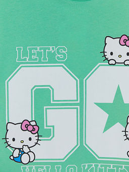 Bisiklet Yaka Hello Kitty Bask?l? K?z ?ocuk Ti??rt