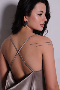 Платье-комбинация на тонких бретелях, с драпировкой в зоне декольте - Martichelli фото 8