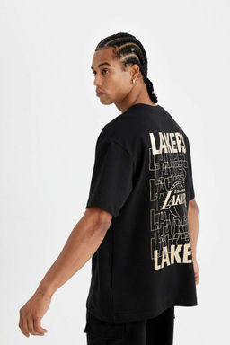 DeFactoFit Футболка свободного покроя NBA Los Lakers с круглым вырезом из плотной ткани с короткими рукавами