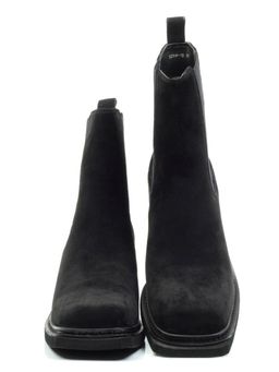 04-E21W-1B BLACK Ботинки зимние женские (натуральная замша, натуральный мех) - Фабричный китай фото 15