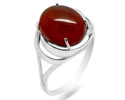 Кольцо из серебра сердолик, КП89